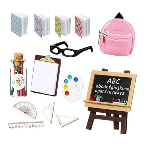 Yardwe 1Satz Miniatur Schultasche von Niedlichen Lernwerkzeugen Faszinierende Gefälschte Miniaturbücher und Schulbedarf für Puppenhaus Dekorationen Yardwe 1Satz Miniatur Schultasche von Niedlichen Lernwerkzeugen Faszinierende Gefälschte Miniaturbücher und Schulbedarf für Puppenhaus Dekorationen von Yardwe
