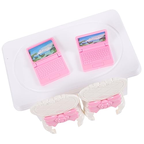 Yardwe 1Satz Miniaturmöbel Miniaturschreibtisch Und Stühle Für Puppenhaus Puppenmöbel Für Kreatives Und Mini Schmuck von Yardwe