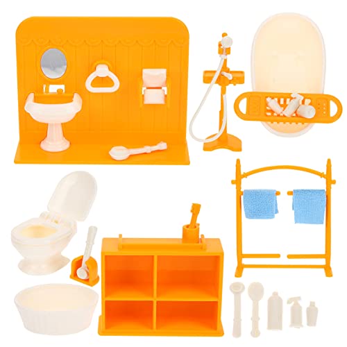 Yardwe 1Satz Miniaturmöbel für Puppenhaus Badezimmer Zubehör mit Badewanne Langlebig und Sicher für Kreative Spielwelten Perfektes von Yardwe