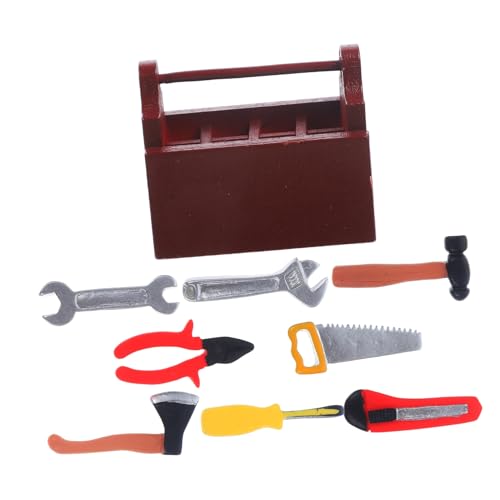 Yardwe 1Satz Miniaturwerkzeug Für Puppenhäuser Dekorationszubehör Mit Werkzeugkasten Mini Für DIY Projekte Und Kreative Miniaturgestaltung von Yardwe