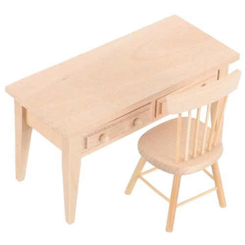 Yardwe 1Satz Möbel Modell für Mikro Landschaftsdekoration Schreibtisch und Stuhl für Fotorequisiten und Mini Hausmöbel von Yardwe