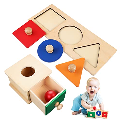 Yardwe 1Satz Montessori Wurfspielzeug Aus Holz Ball Drop Box Mit Geometrischem Einlegebrett Für Fördert Feinmotorik Und Eltern Junge Mädchen Interaktion Für Kleinkinder Ab Jahr von Yardwe