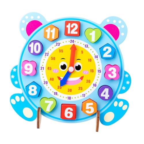 Yardwe 1Satz Pädagogisches Holzspielzeug Uhr Für Farbenfrohes Lernspielzeug Formerkennnissen Sowie Zeitlichen Fähigkeiten Für Kleinkinder von Yardwe