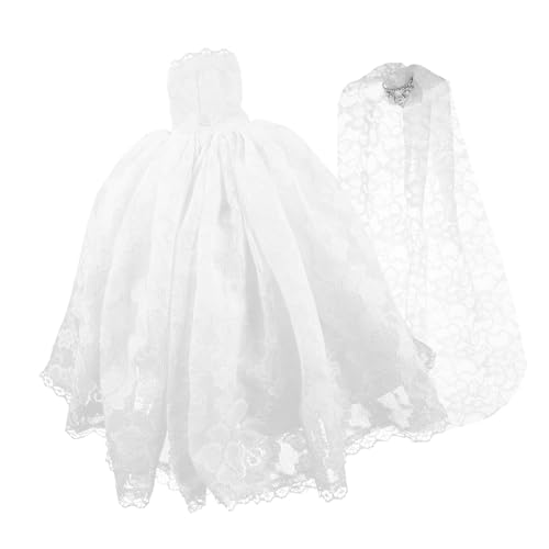 Yardwe 1Satz Puppen Hochzeitskleid mit Schleier Kostüm für Puppen Leicht und Tragbar für Kreative Spielideen und Puppenverkleidung Yardwe 1Satz Puppen Hochzeitskleid mit Schleier Kostüm für Puppen Leicht und Tragbar für Kreative Spielideen und Puppenverkleidung von Yardwe