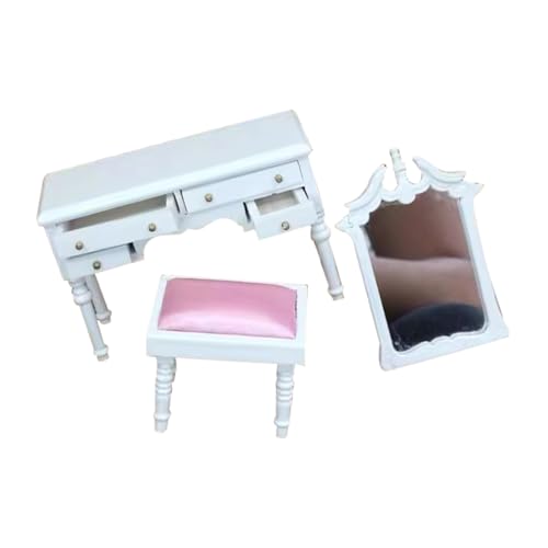Yardwe 1Satz Puppenhaus Möbel Set Weiß Mit Spiegel Hocker Für Schlafzimmer Dekoration Und Sammlerausstellung Yardwe 1Satz Puppenhaus Möbel Set Weiß Mit Spiegel Hocker Für Schlafzimmer Dekoration Und Sammlerausstellung von Yardwe