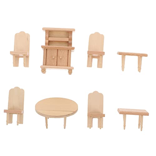 Yardwe 1Satz Puppenhaus Stuhl Teiliges Esszimmer Möbel für Puppenhaus für Teepartys und Fotorequisiten Hochwertiges Puppenhaus Zubehör für Kreative Spielstunden von Yardwe