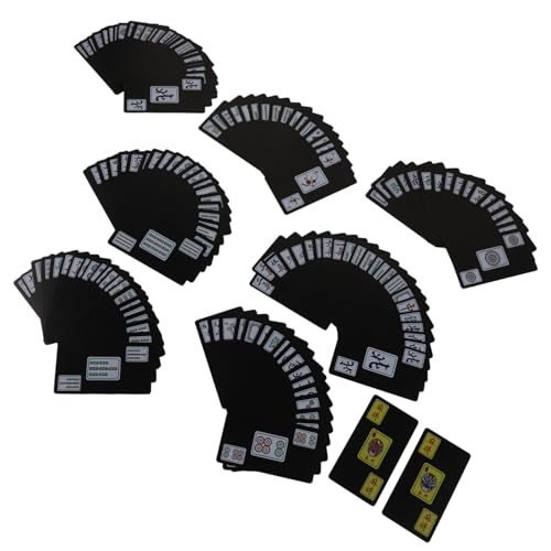 Yardwe 1Satz Reise Mahjong wasserdichte Mahjong Karten Für Camping Und Freizeit Tragbares Tischspiel Mit Spielsteinen Für Familie Und Freunde von Yardwe