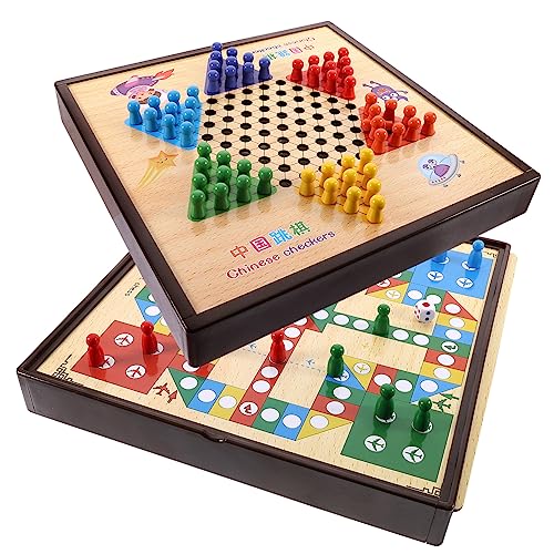 Yardwe 1Satz Schachbrettspielzeug Aus Hochwertigem Holz Multifunktionales Schachspiel Für Tragbar Für Reisen Fördert Logisches Und Bietet Lehrreichen Spielspaß von Yardwe