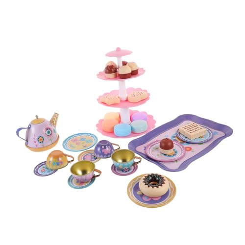 Yardwe 1Satz Teeservice Für Teiliges Teeparty Set Aus Sicherem Weißblech Für Kleine Fördert Kreativität Und Soziale Fähigkeiten von Yardwe