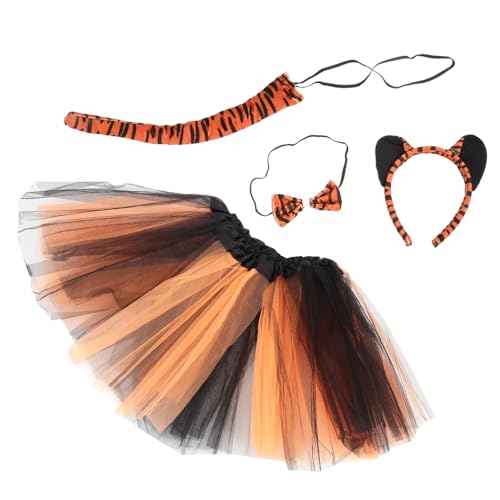 Yardwe 1Satz Tigerohren Haarreif Fliege und Rock Teiliges Cosplay Zubehör für Halloween und Karneval Vielseitig und Langlebig von Yardwe