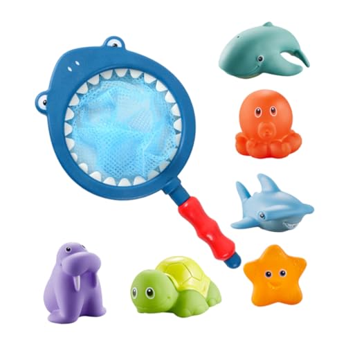 Yardwe 1Satz Wasserbadspielzeug Mit Fischernetz Teiliges Badespielzeug Für Netz Und Bunten Tierfiguren Für Badewanne Und Pools Fördert Kreatives von Yardwe