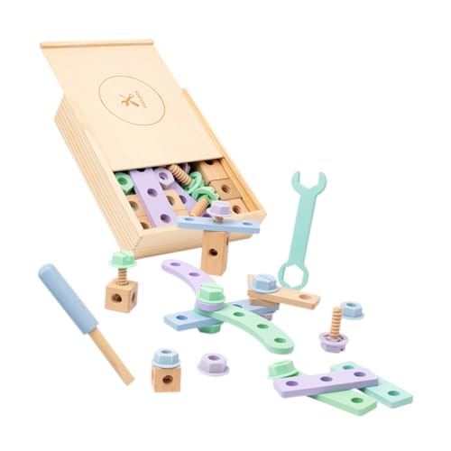 Yardwe 1Satz Werkzeugset Aus Holz Pädagogisches DIY Konstruktionsspielzeug Für Kreative Kleinkinder Fördert Geschicklichkeit Und Problemlösungsfähigkeiten Kindergeschenk Für Frühes von Yardwe
