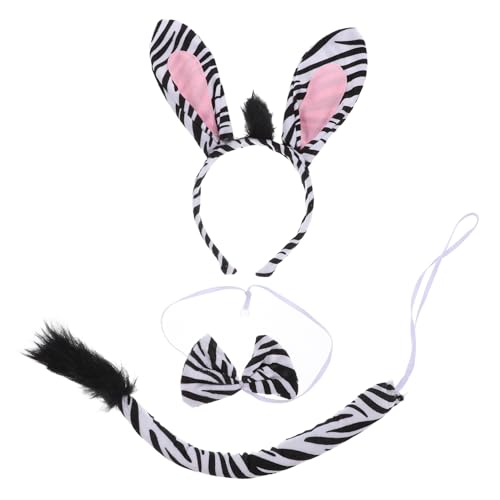 Yardwe 1Satz Zebra Kostüm mit Haarreif Fliege und für Kostümpartys Cosplay und Geburtstagsfeiern Requisite für Auftritte und Festivals von Yardwe
