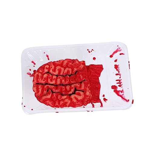 Yardwe 1Stück Gruselige Halloween Deko Bloody Organ Lunch Box Toy Realistisches Abgetrenntes Gehirn Perfektes Für Spukhaus Und Grusel Events Langlebiges PU Material von Yardwe