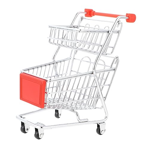 Yardwe 1Stück Mini Einkaufswagen Modell Für Doppelschicht Für Kreative Aufbewahrung Und Dekoration Als Schreibtisch Organizer Für Kleine Gegenstände von Yardwe