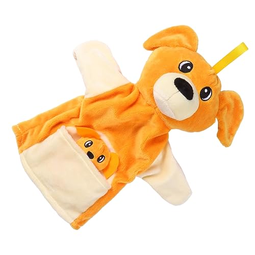 Yardwe 1Stück Plüsch Fingerpuppen Beruhigendes Tier Für Kleinkinder Interaktive Handpuppen Für Eltern Junge Mädchen Spiele Gelber Hund Stil Für Zuhause von Yardwe