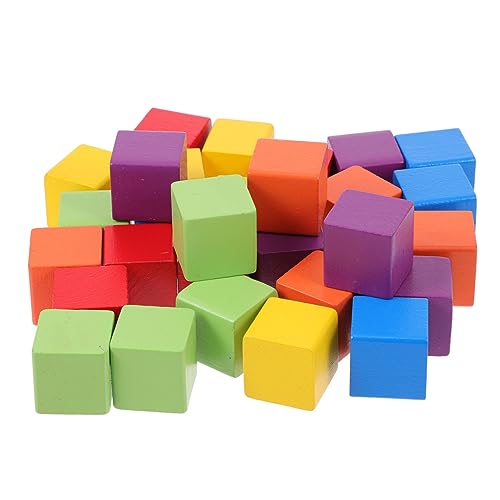 Yardwe 1Tasche Farbenfrohe Buchenholzbausteine Quadratische Volumenblöcke Für Pädagogisches Kleinkindspielzeug Kreative Lehrspielzeuge Für Vorschulkinder Und Kleinkinder von Yardwe