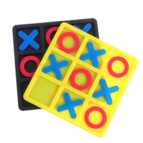 Yardwe 2 Boxen xo Schach brettspiele sankastenspielsachen Decorations for Gaming Room familienspiel Toy Puzzle Kleiner Tic-Toe taktiles Rätsel xo-Spiel Umweltfreundlicher Kunstharz von Yardwe