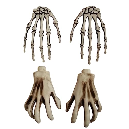 Yardwe 2 Paare Halloween Skelett Hände aus Realistische Gruseldeko für Halloween für Haunted House und Tischdekoration Yardwe 2 Paare Halloween Skelett Hände aus Realistische Gruseldeko für Halloween für Haunted House und Tischdekoration von Yardwe