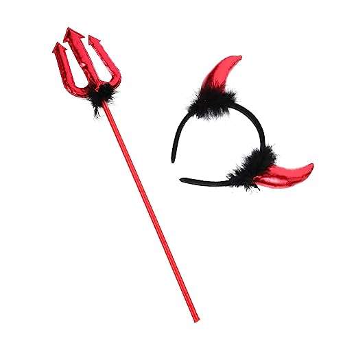 Yardwe 2 Sätze Devil Horn Haarreif Teiliges für Goldrote Hörner Leichtes Hautfreundliches Material Bequem und Sicher für Halloween Karneval Cosplay und Partys von Yardwe