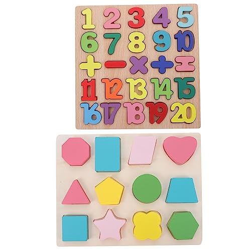 Yardwe 2 Sätze Holzpuzzle für Pädagogisches mit Formen und Teiliges für Frühe Lernförderung für Feinmotorik und Kognitive Fähigkeiten für Kleinkinder und Vorschulkinder von Yardwe