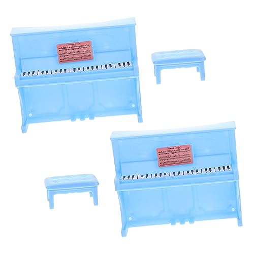 Yardwe 2 Sätze Klavierstuhlspielzeug puppenstubenmöbel Dollhouse Furniture puppenstuben zubehör Klavier Dekoration kleines Klaviermodell Simulation Mini-Klavier Abs von Yardwe