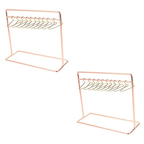 Yardwe 2 Sätze Miniatur Kleiderbügel Teilig Robuster Puppenkleiderständer in Roségold und Gold Kompakt Leicht für Puppenhaus Kleidung und Bürodekoration Am Schreibtisch von Yardwe