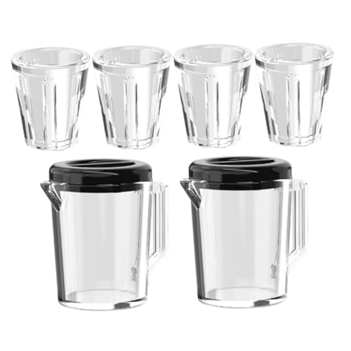 Yardwe 2 Sätze Puppenhaus-wasserkocher Porzellan Für Puppenhaus-trinkgläser Mini Puppenhaus Weingläser Puppenhaus Tasse Puppenhaus-weingläser Mini-Puppen-weingläser Transparent Plastik von Yardwe