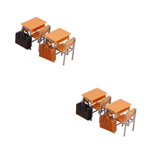 Yardwe 2 Sätze Tisch Stühle mit Schulranzen für Puppenhaus Detailreiche Schulmöbel Dekoration für Kinderzimmer und Sammler Yardwe 2 Sätze Tisch Stühle mit Schulranzen für Puppenhaus Detailreiche Schulmöbel Dekoration für Kinderzimmer und Sammler von Yardwe