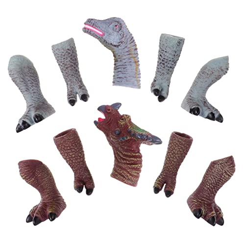 Yardwe 2 Sets Dinosaurier Fingerpuppen Tier Fingerpuppen Fingerspiel Fingerpuppen Fingerpuppe Für Weiches Gummi Vinyl von Yardwe