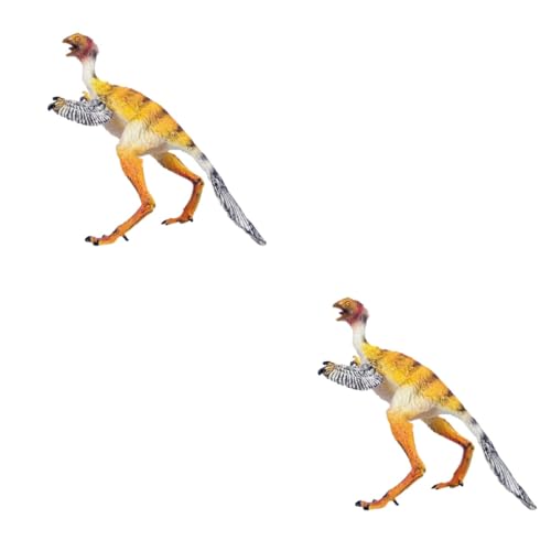 Yardwe 2 Stck Realistisches Sinosauropteryx Dinosaurier Detailgetreues Vogelmodell Langlebiges Kunststofffiguren für Jungen Mädchen Ab Jahren von Yardwe