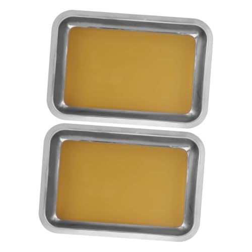 Yardwe 2 Stück Anatomie-tablett Labortablett Aus Edelstahl Sezierschale Mit Wachs Sezierschale Aus Edelstahl Sektionstablett Aus Metall Anatomie -dissektionskit Rostfreier Stahl Yellow von Yardwe