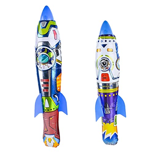 Yardwe 2 Stück Aufblasbare Raketen für Handwurf Raketenspielzeug für Draußen für Geburtstagsfeiern und Outdoor Sportarten Große und Kleine von Yardwe