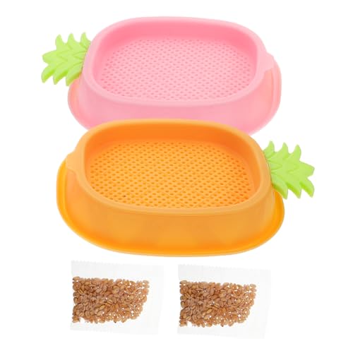 Yardwe 2 Stück Bauernhof Figur Katzen Pflanzen Set katzengras Topf Garten Stressabbauendes Kindergartentopf Katze blumentopf Plastik von Yardwe