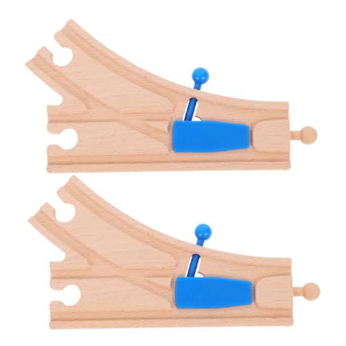 Yardwe 2stücke Holzschienen Wechselgleise Für Spielzeugzüge Kreatives Zubehör Für Holzeisenbahn Kompatibel Mit Gängigen Marken Fördert Kreatives von Yardwe
