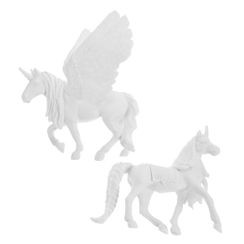 Yardwe 2 Stück DIY Einhorn Bastelspielzeug Ungemalte Figuren für Gestalten Fördert Kreativität und Motorische Fähigkeiten aus Langlebigem Gefertigt Bastelprojekte von Yardwe