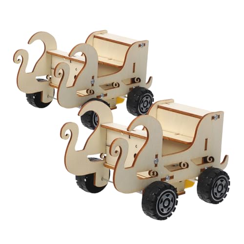 Yardwe 2 Stück DIY Holzauto mit Sprachsteuerung Fortschrittlicher Schallsensor Fördert Wissenschaft Technik und Lernen durch Zusammenbau von Yardwe