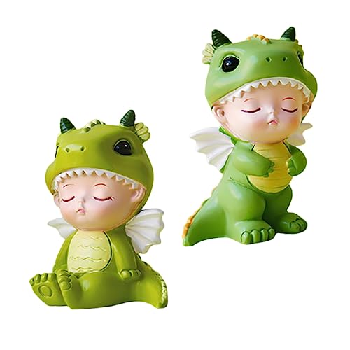Yardwe 2 Stück Dinosaurier Cake Topper für Kindergeburtstag Teiliges Harz Ornament Stehend Sitzend Niedliche Dekoration für Torten Fotorequisiten und Partys um Ihre Kuchen zu Verschönern von Yardwe