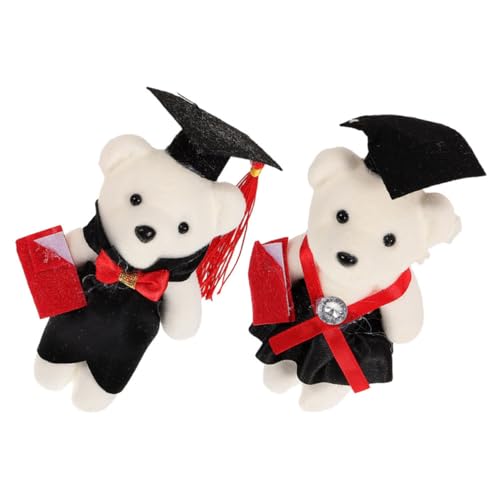 Yardwe 2 Stück Dr Bär Puppe Dekorativer Abschluss Plüschbär Niedlicher Bär Cartoon Bär Puppe Abschluss Plüschbär Puppe Abschlussbären Vliesstoff Schwarz von Yardwe