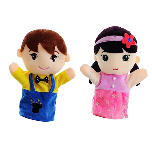 Yardwe 2 Stück Familien Handpuppen Interaktive Puppen für Geschichtenerzählen und Rollenspiele Handgefertigte Charaktere für Kindergarten und Zuhause Fördert Kreativität und Kommunikation von Yardwe