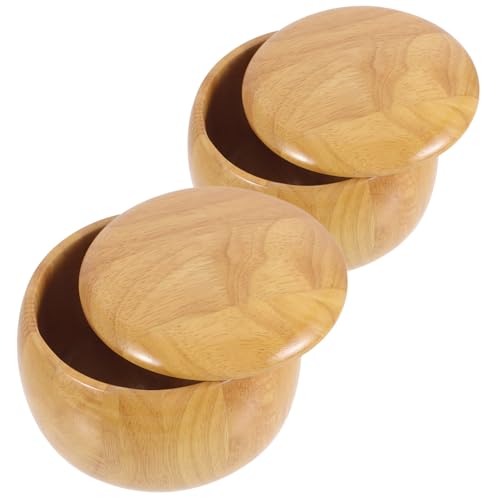 Yardwe 2 Stück Go-Glas aus massivem Holz Schach Erwachsene professionelle Go-Bowl Bowlen gehen Lagerbehälter Aufbewahrungsbehälter Vorratsbehälter gehen kann von Yardwe