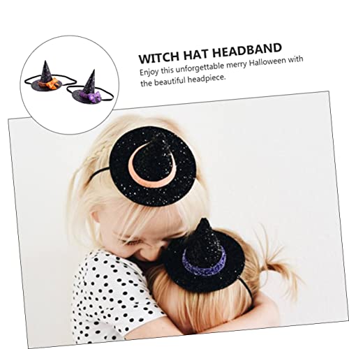 Yardwe 2 Stück Halloween Haarreif mit Elastischem Hexenhut Design Party Haarband für Damen und Festliches Halloween Kostüm Accessoire Passend für Erwachsene von Yardwe