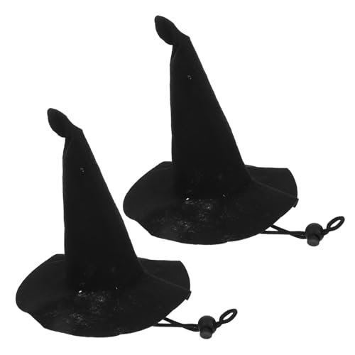 Yardwe 2 Stück Halloween-Hexenhut Hexenhut basteln Hexenhut selber machen Halloween-Hüte Hexenhut Handwerk Halloween-Puppendekor Hexenhut Zubehör Hexenhut Mini Vlies Black von Yardwe