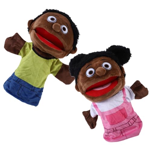 Yardwe 2 Stück Handpuppenrequisiten Familienmitglied Handpuppe Handpuppen für Menschen Marionetten Fingerpuppen der Familie Handpuppen Rollenspiel-Handpuppe Plüsch von Yardwe