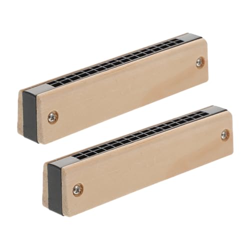 Yardwe 2 Stück Holz Mundharmonika DIY Musikinstrument für Tragbar Perfekter für Anfänger für Partys und Schulaufführungen Lernspielzeug für Kleine Musiker von Yardwe