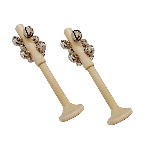Yardwe 2 Stück Holz Stick Glocken Musikinstrumente für Frühe Bildung Rasselspielzeug für Musikalische und Motorische Fähigkeiten aus Hochwertigem Holz Gefertigt von Yardwe