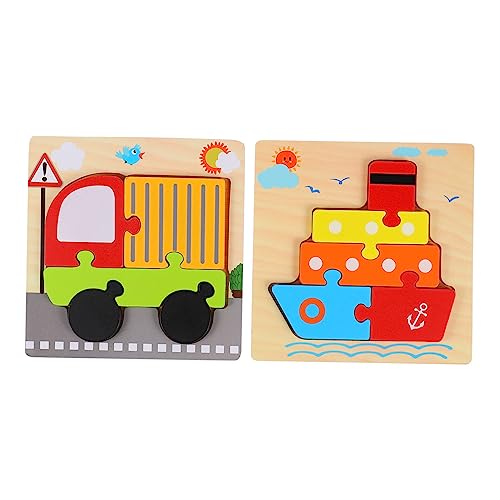 Yardwe 2 Stück Holzpuzzle für Kleinkinder Lernspielzeug für Vorschulkinder Motorikspielzeug Farben Geduld und Vorstellungskraft von Yardwe