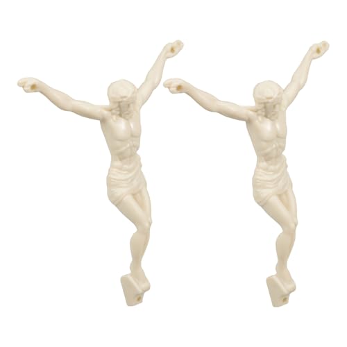 Yardwe 2 Stück Jesus Accessoires Kommuniontischkreuz Kreuz Schmuck Handkreuz Jesus Kreuz Figur Kruzifix-Kreuz-Armband Jesus-skulptur Jesus Kreuz Charme Jesus-Charme Plastik Beige von Yardwe