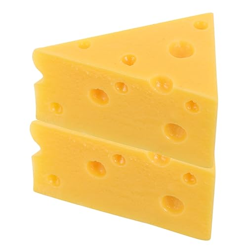 Yardwe 2 Stück Käsemodell Dekoration Realistisches Simulationskäse Käse-Modell Dekorativ Kunstkäse Käse-Requisite Realistisches Spielfutter Falsches Käse Harz Gelb von Yardwe