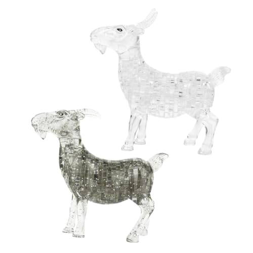 Yardwe 2 Stück Klare Ziegenstatue Skulptur Dekorative Puzzle Ziegenfigur Sammlerstück für Tischdekoration und Wohnaccessoires von Yardwe